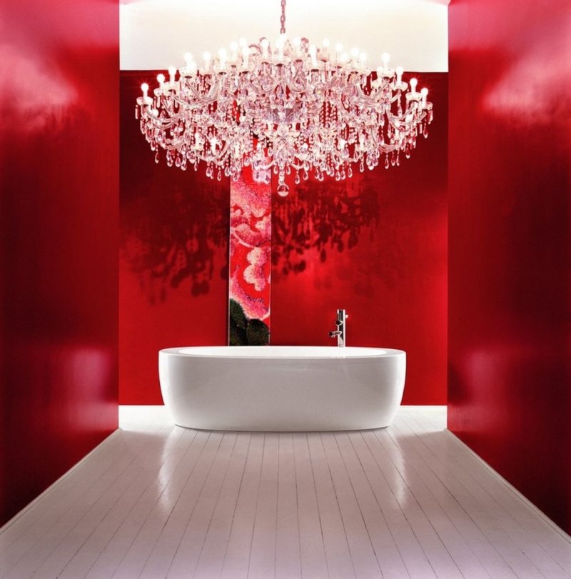 Ванна в красном цвете дизайн