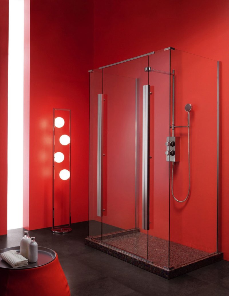Красная ванная комната — яркие акценты современного дизайна (65 фото)