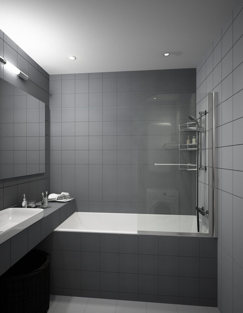 ванная комната в серых тонах реальные фото