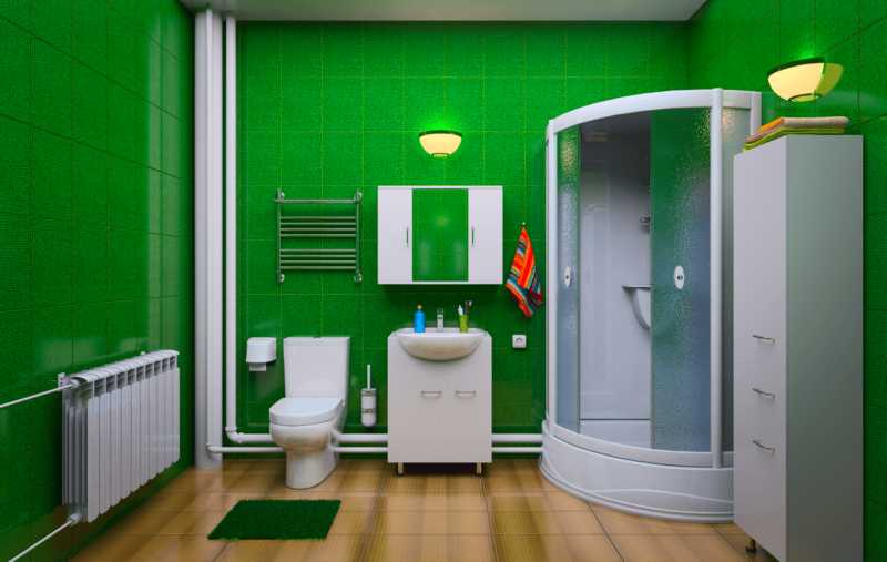 Туалет цвет зеленый