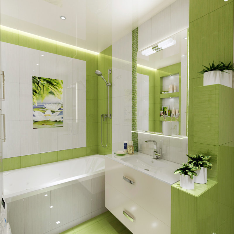 Ванная Комната Дизайн Фото Для Маленькой Зеленая