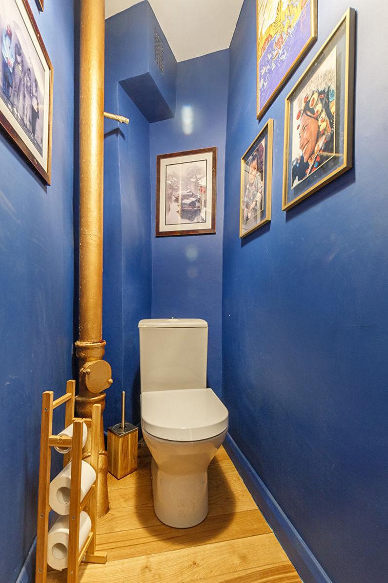 маленький туалет в голубом стиле
